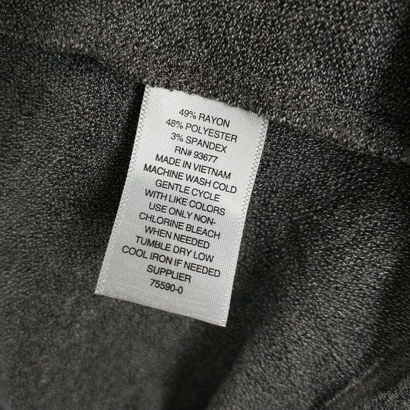 a.n.a Women's Front Tie A-Line Dress Gray Large 3/4 Sleeve Heather Crew Neck - Picture 11 of 14